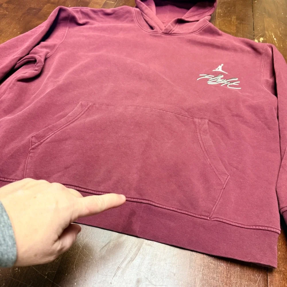 Jordan Flight‎ Hoodie Men XL Cherrywood Red DQ7505-680 Fleece Pullover